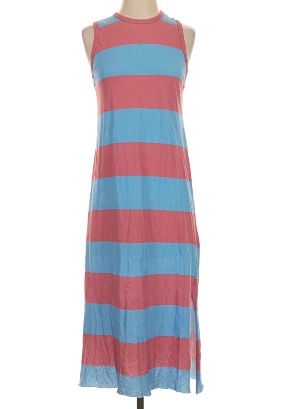 Frank & Eileen Cotton Midi T-Shirt Dress Blue and Red Sleeveless Shirt Dress XS